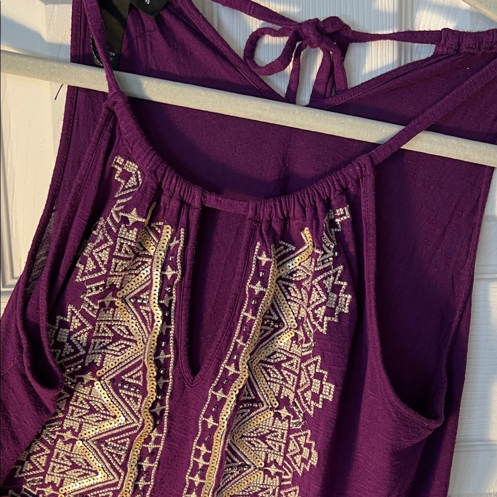 INC International Concepts Purple Embroidered Blouse